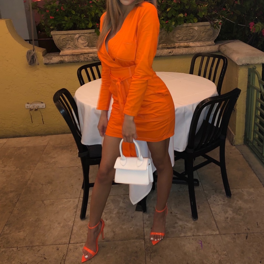 Orange mini dress